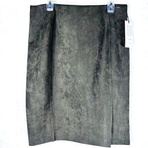 Ivanka Trump Women’s Ponte Knit Pencil Skirt Stretch Tummy Control Olive Green L